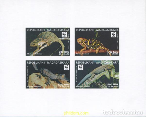 Sellos: 131825 MNH MADAGASCAR 1999 CAMALEONES Y GECOS
