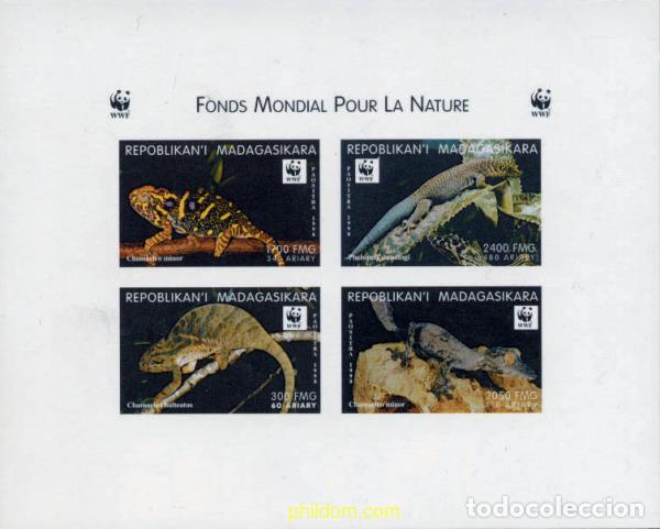 Sellos: 201943 MNH MADAGASCAR 1999 CAMALEONES Y GECOS