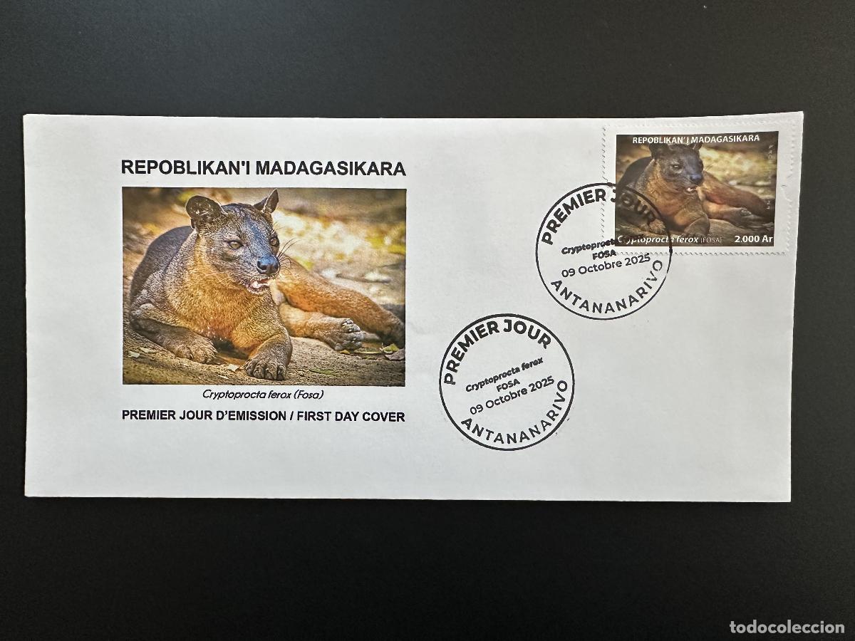 Sellos: Madagascar 2024/2025 Mi.? Fauna felina de FDC Cryptoprocta ferox Fosa