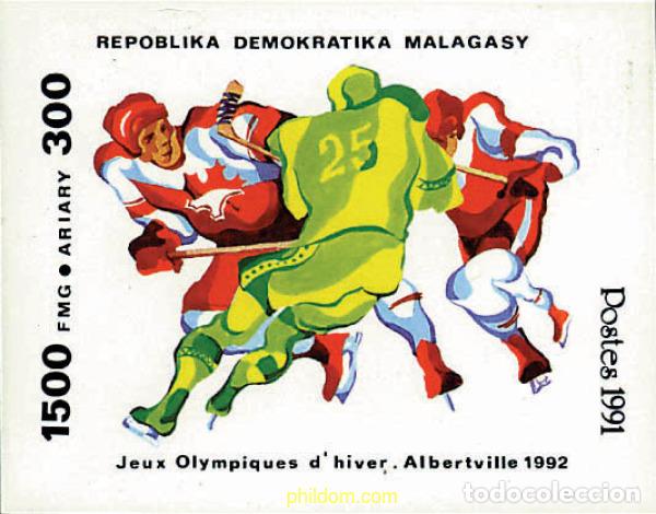 Sellos: 71206 MNH MADAGASCAR 1991 16 JUEGOS OLIMPICOS INVIERNO ALBERTVILLE 1992