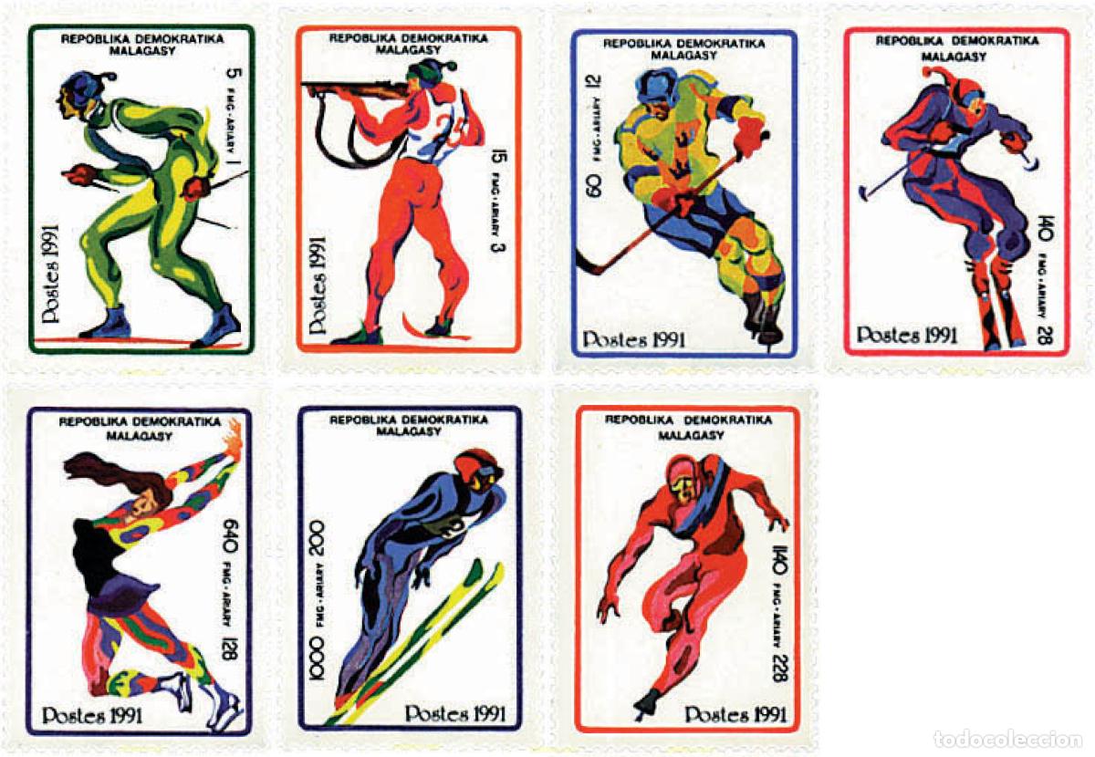 Sellos: 71286 MNH MADAGASCAR 1991 16 JUEGOS OLIMPICOS INVIERNO ALBERTVILLE 1992