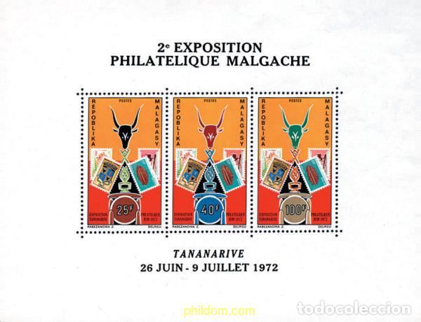 Sellos: 53865 MNH MADAGASCAR 1972 EXPOSICION FILATELICA DE TANANARIVE