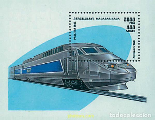 Sellos: 55765 MNH MADAGASCAR 1993 LOCOMOTORAS