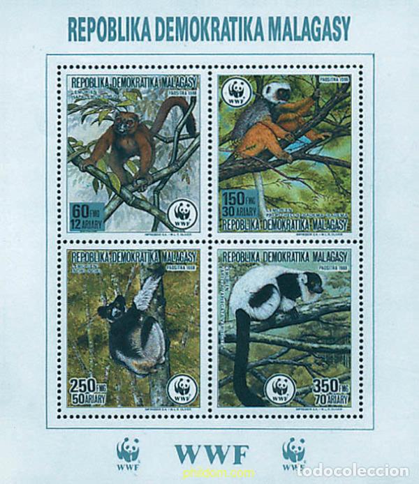 Sellos: 4244 MNH MADAGASCAR 1988 FAUNA DE MADAGASCAR