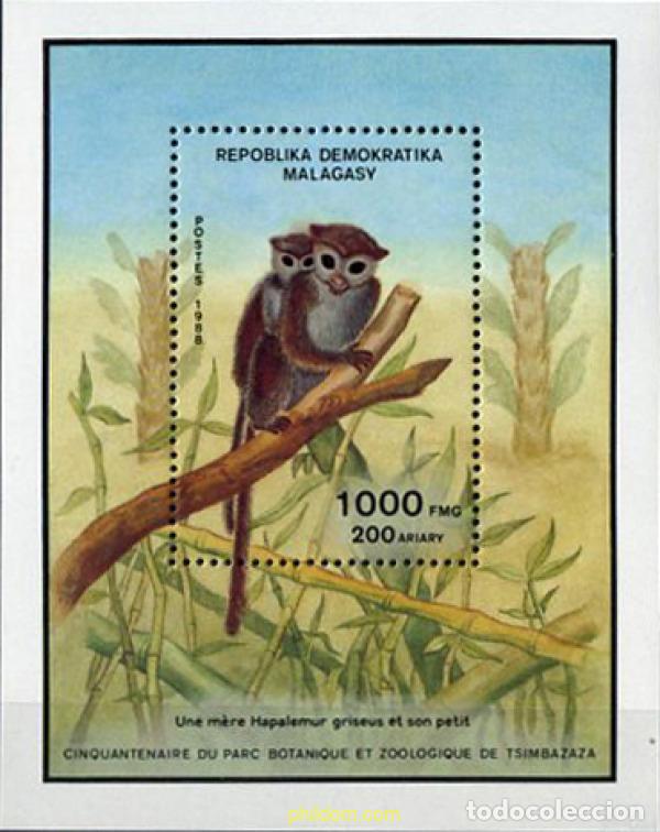 Sellos: 68815 MNH MADAGASCAR 1988 50 ANIVERSARIO DEL ZOO DE TSIMBAZAZA