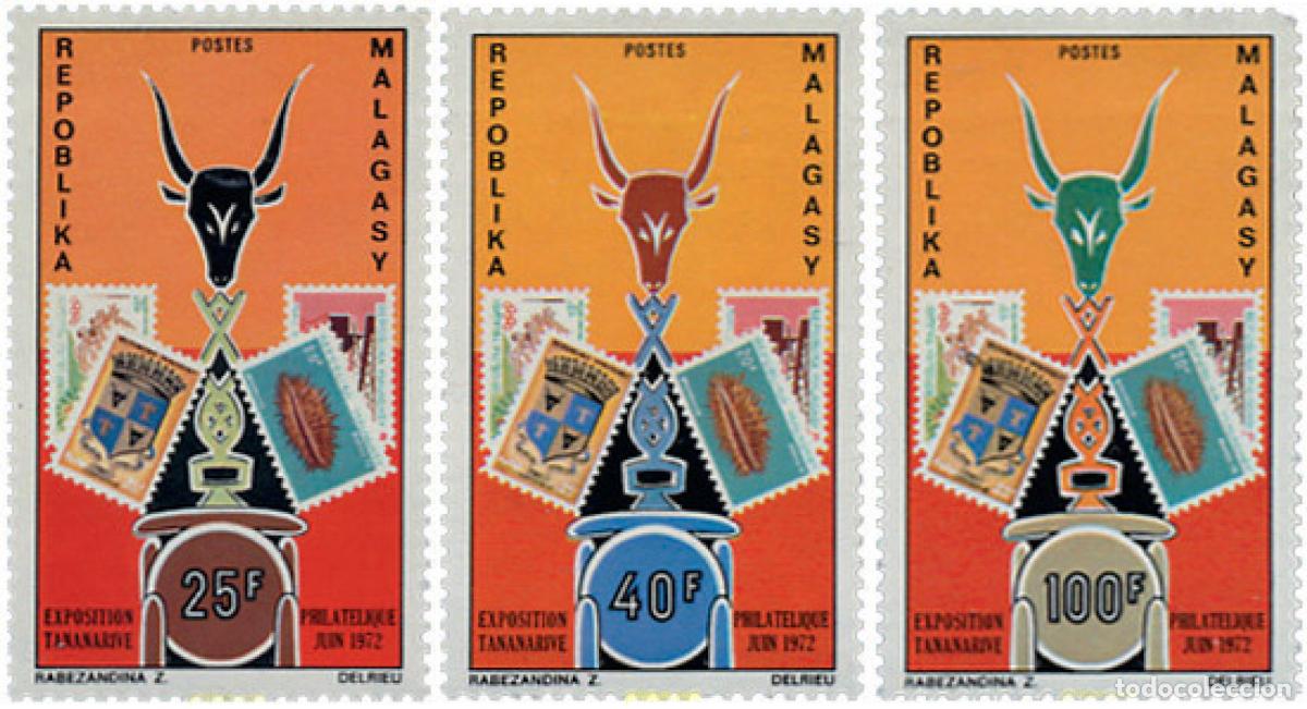 Sellos: 52876 MNH MADAGASCAR 1972 EXPOSICION FILATELICA DE TANANARIVE