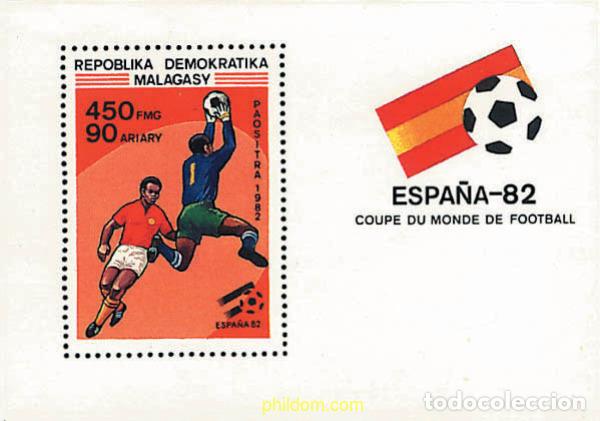 Sellos: 71141 MNH MADAGASCAR 1982 COPA DEL MUNDO DE FUTBOL. ESPA&Ntilde;A-82