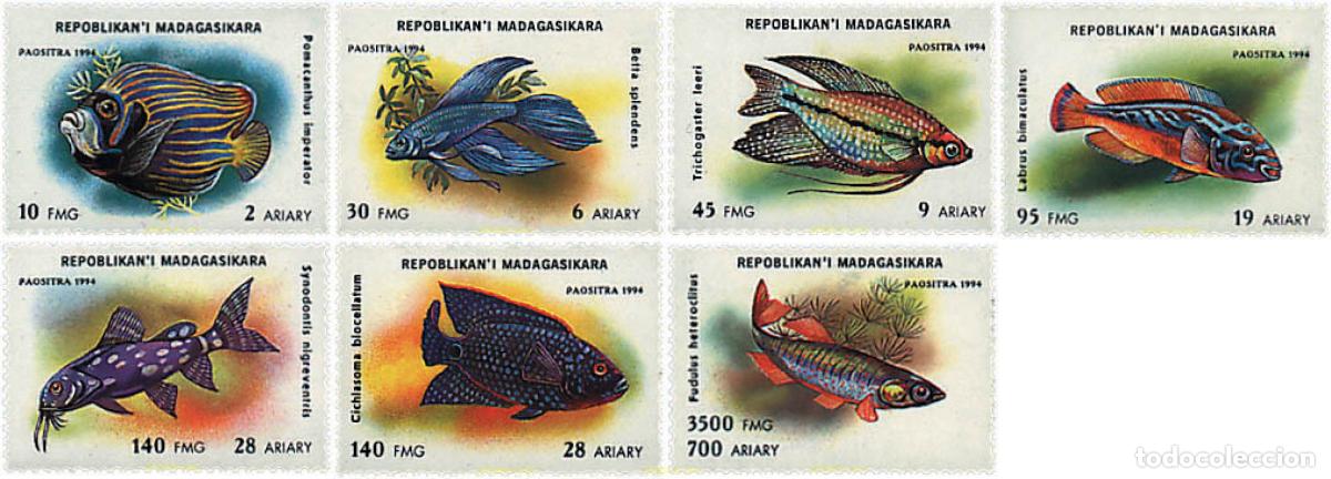Sellos: 69625 MNH MADAGASCAR 1994 PECES DE ACUARIO