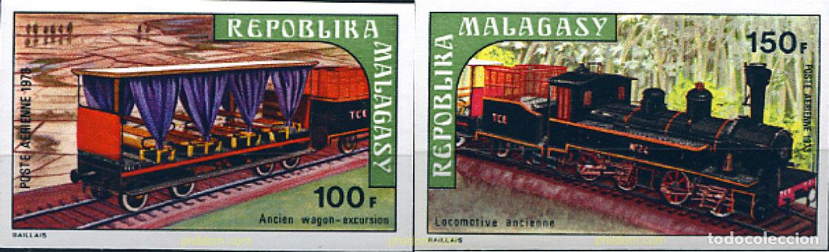 Sellos: 193546 MNH MADAGASCAR 1973 FERROCARRILES ANTIGUOS