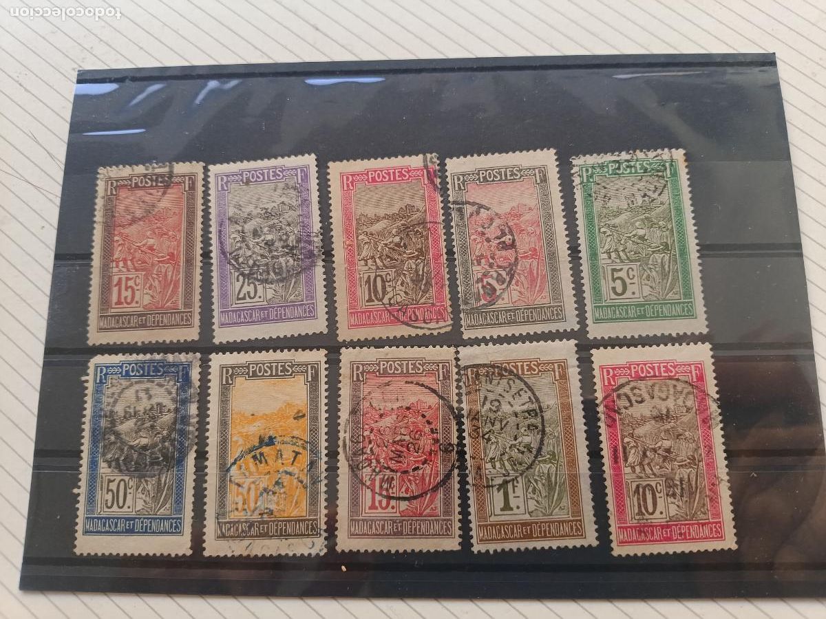 Sellos: Madagascar franc&eacute;s. Lote de sellos