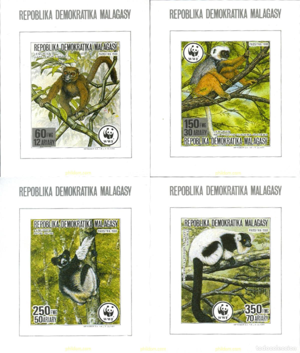Sellos: 1591 MNH MADAGASCAR 1988 FAUNA DE MADAGASCAR