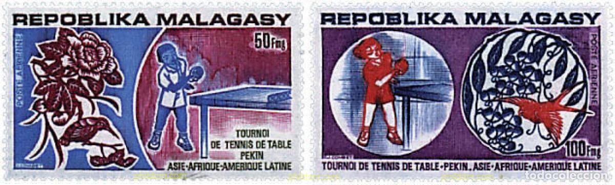 Sellos: 95188 MNH MADAGASCAR 1974 TORNEO DE TENIS DE MESA EN PEKIN