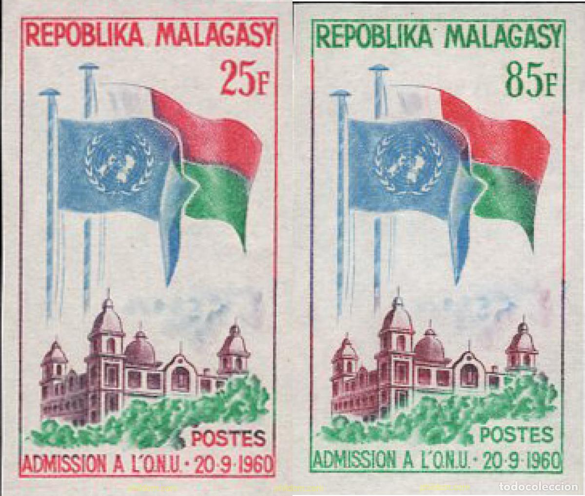 Sellos: 674398 MNH MADAGASCAR 1962 BANDERAS