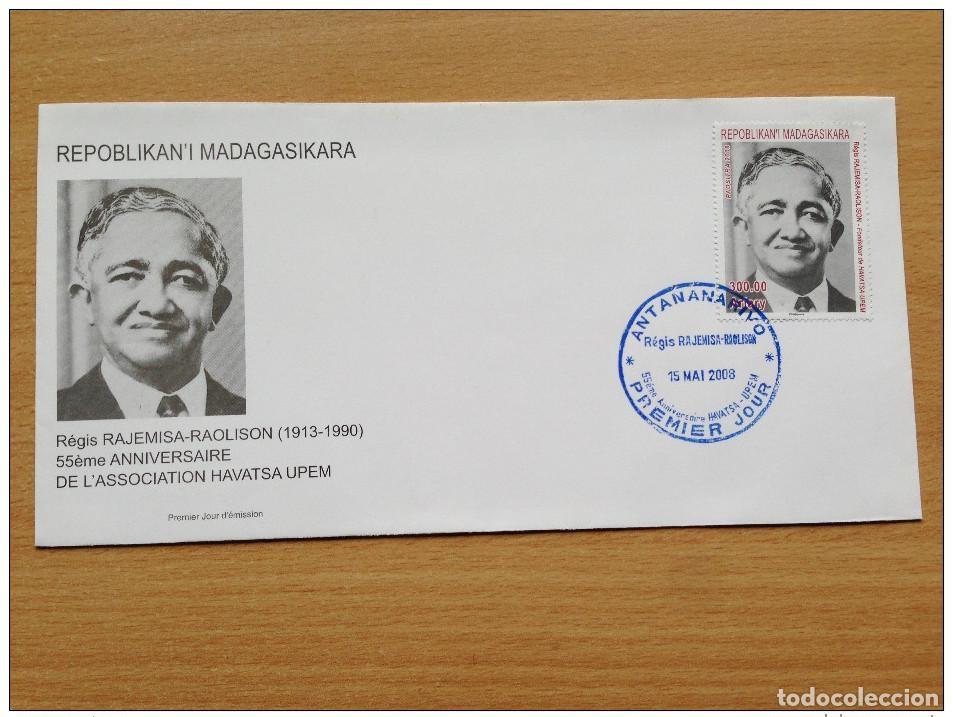 Sellos: Madagascar 2008 Mi. 2651 FDC envuelve a R&eacute;gis Rajemisa-Raolison Havatsa UPEM