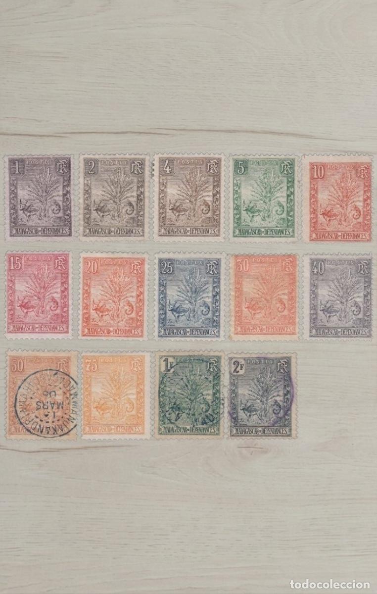 Sellos: MADAGASCAR 1903 Zebu & Ravenala Definitives Set &ndash; 14 Premium Stamps / High Value / Rare Top 2F