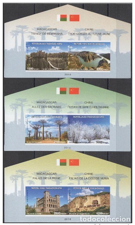 Sellos: Madagascar 2014 Mi. 2665/2670 China Imperf ND Tsingy Baobab Tres Gargantas