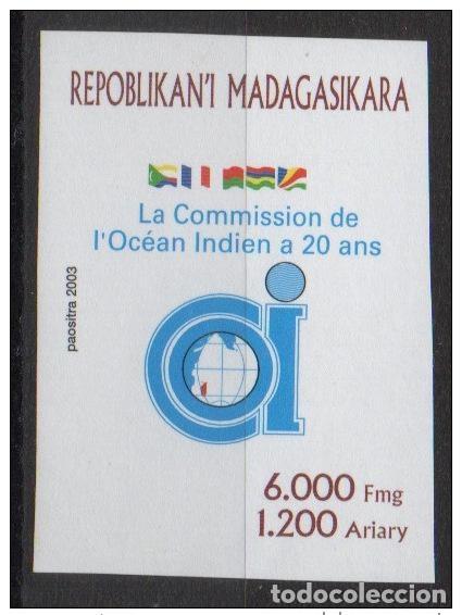 Sellos: Madagascar 2003 Mi.2611 Comisi&oacute;n del Oc&eacute;ano &Iacute;ndico 20 a&ntilde;os UNLACED IMPERF