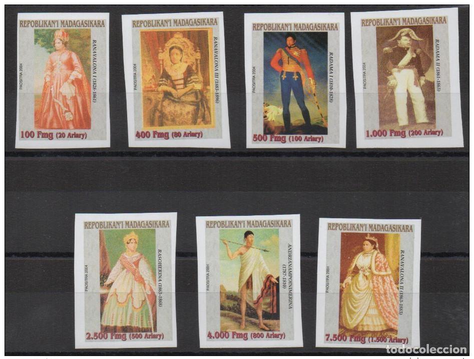 Sellos: Madagascar 2004 Mi. 2613-2619 Kings Queens 7 val. IMPERF Y MNH**
