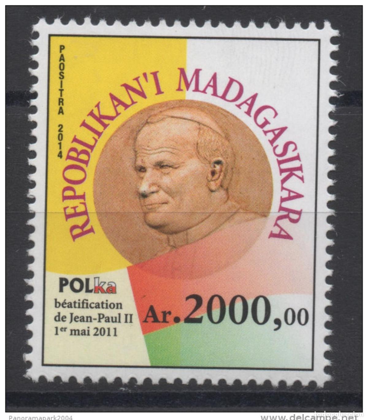Sellos: Madagascar 2014/2015 2682 de mayo Papa Juan Pablo II Beatificaci&oacute;n MNH**
