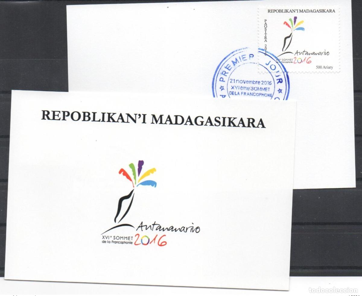 Sellos: Mapa de Madagascar 2016 Mi. 2687 FDC primer d&iacute;a XVI Francofon&iacute;a Antananarivo MNH**