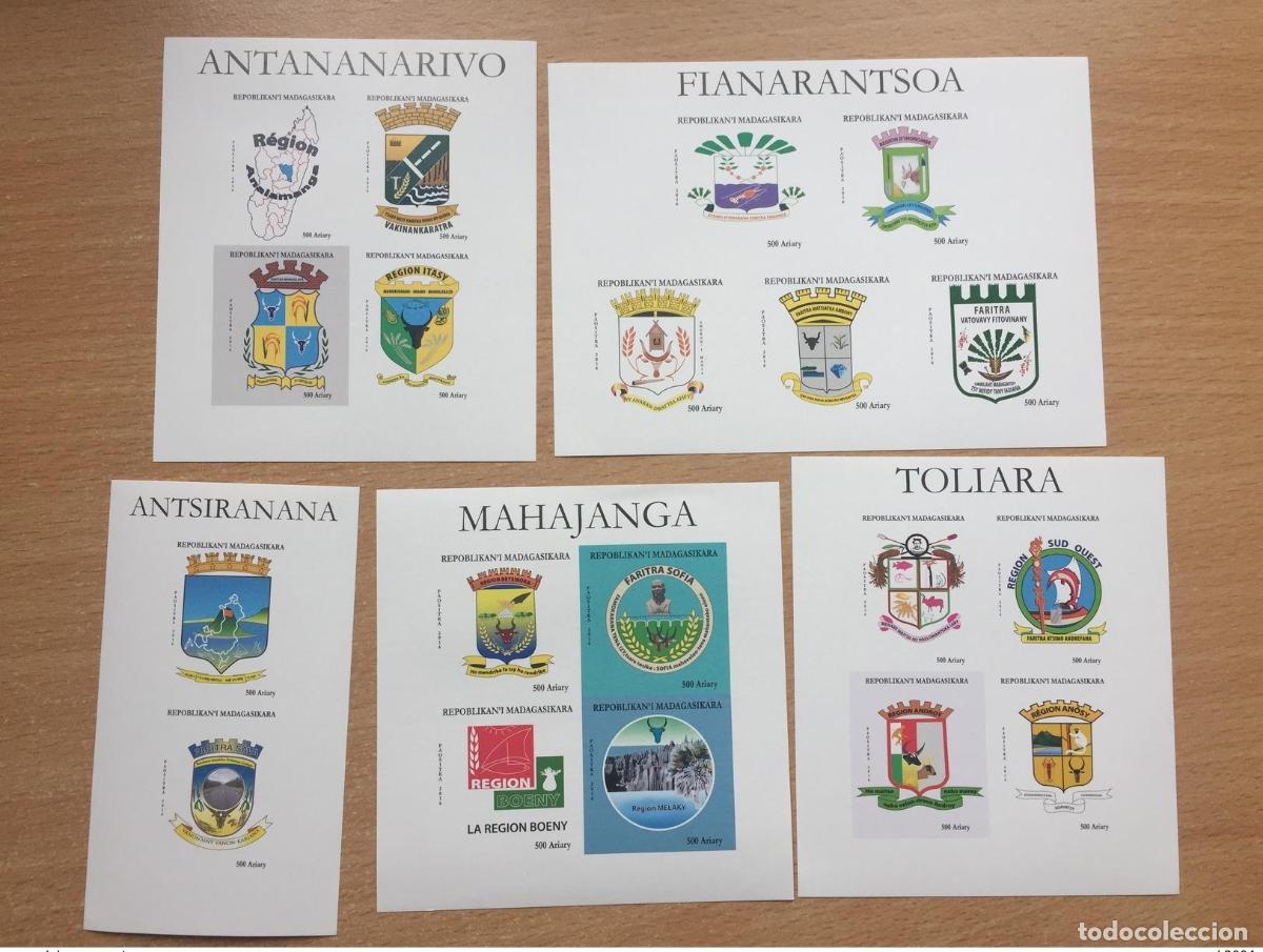 Sellos: Madagascar 2017 Mi. 2693 - 2714 Escudo de armas fauna 5 Imperf ND Block