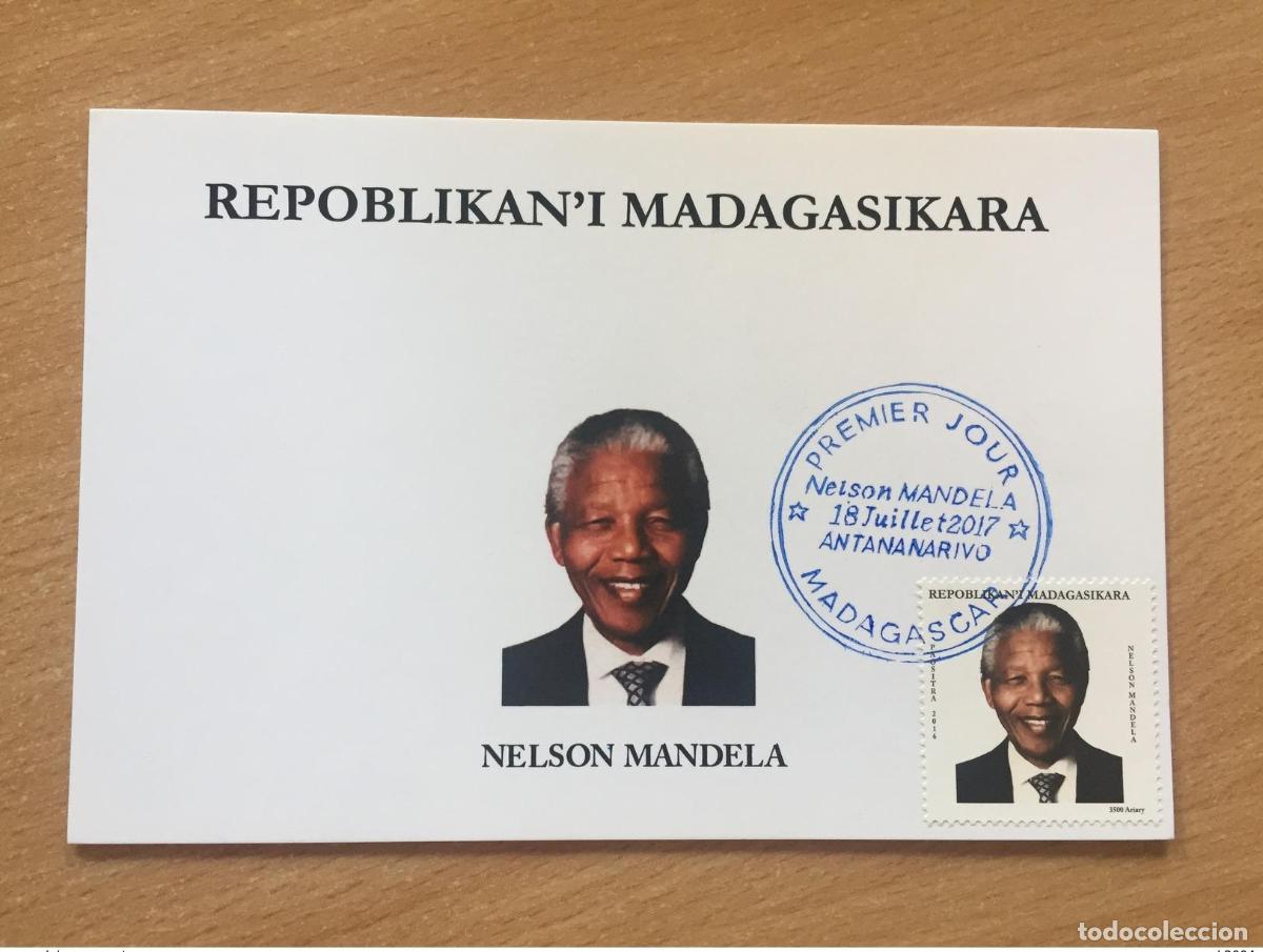 Sellos: Madagascar 2017 Mi.? Tarjeta maxi con sello conmemorativo de Nelson Mandela Sud&aacute;frica