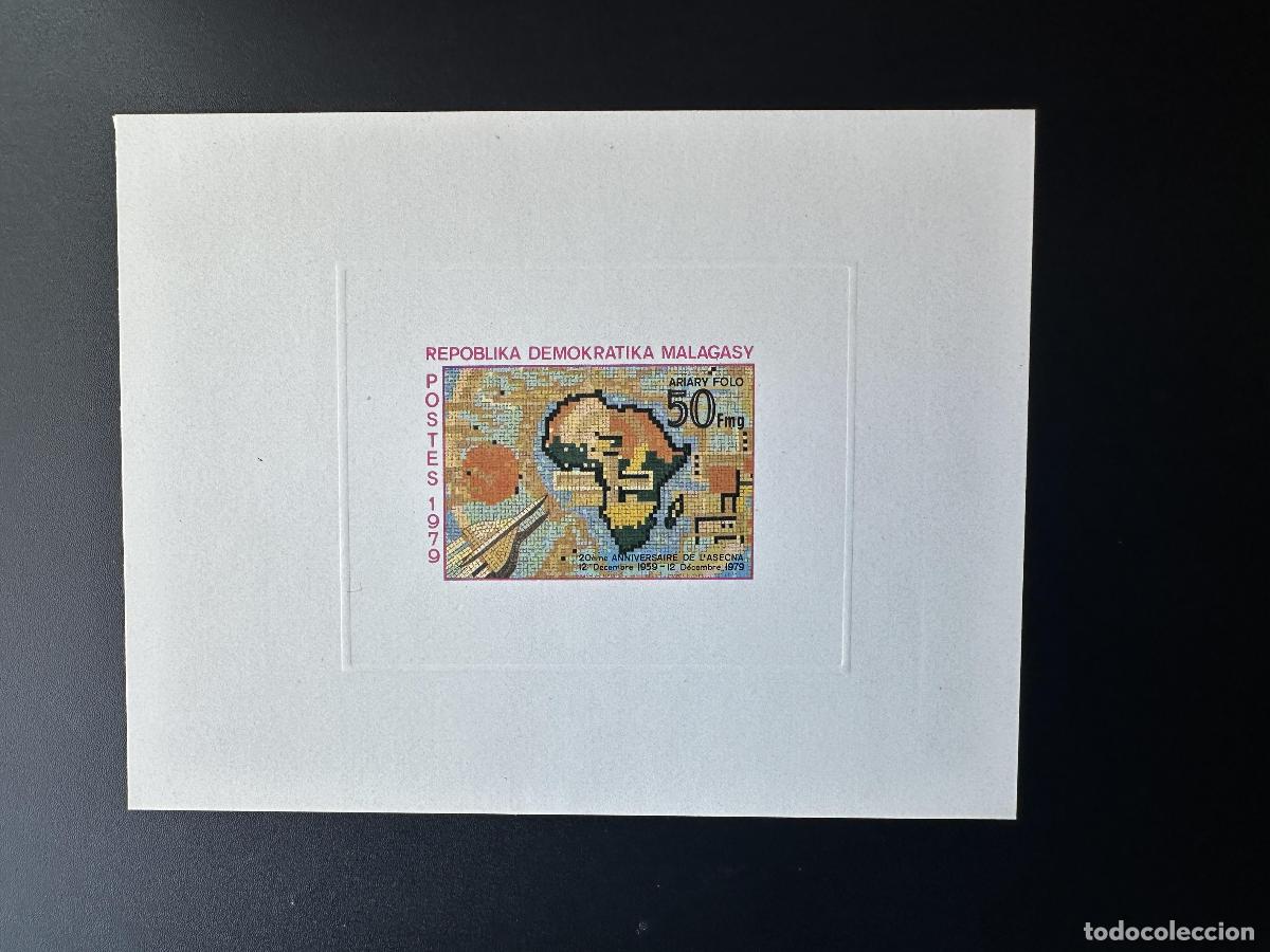 Sellos: Madagascar 1979 Mi. 856 Proof De Luxe Aniversario Tarjeta ASECNA Avi&oacute;n Concorde
