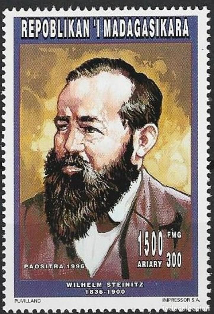Sellos: MADAGASCAR 1996 STAMP MNH WILHELM STEINITZ CHESS AJEDREZ SCHACH XADREZ ECHECS SCACCHI