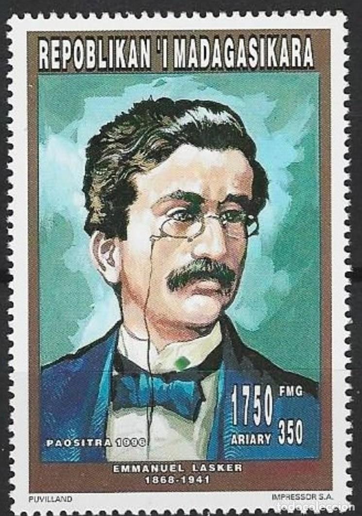 Sellos: MADAGASCAR 1996 STAMP MNH EMMANUEL LASKER CHESS AJEDREZ SCHACH XADREZ ECHECS SCACCHI