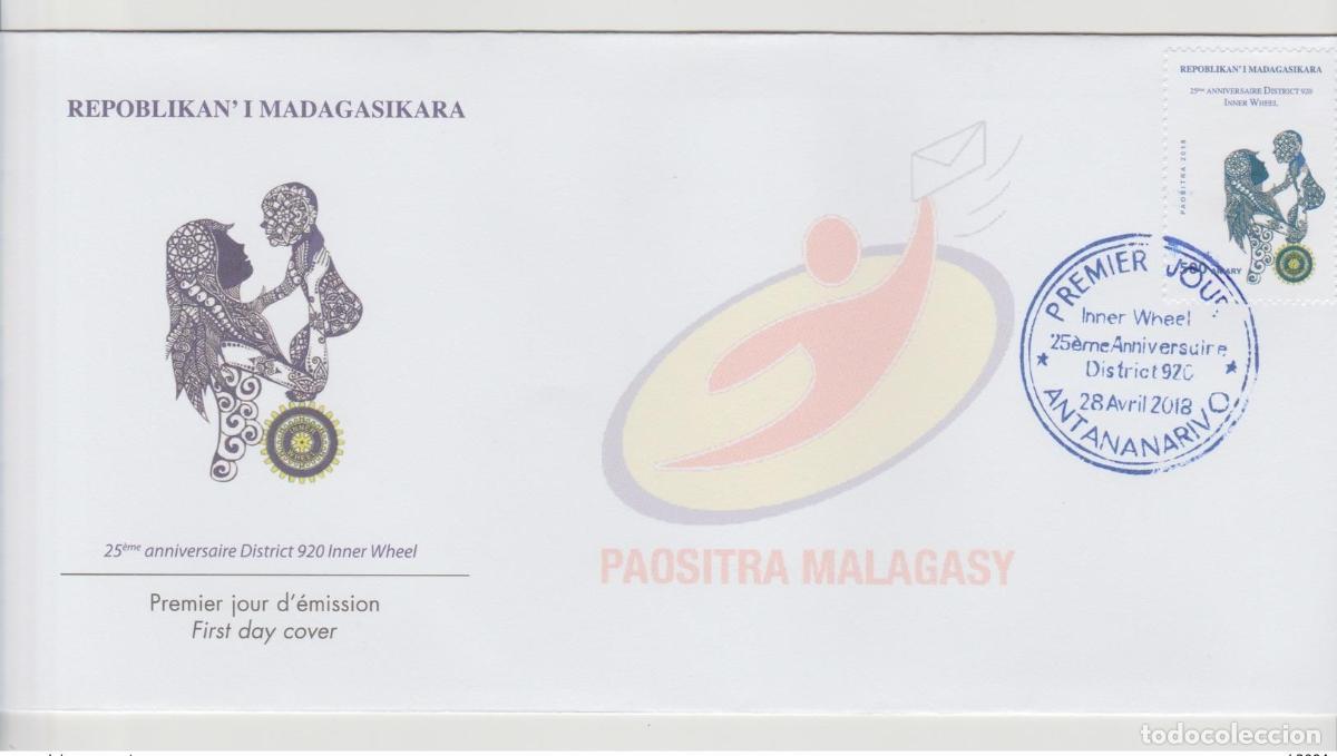 Briefmarken: Madagascar 2018 Mi. 2715 FDC Primer d&iacute;a 25 a&ntilde;os Distrito 920 Rotary Club
