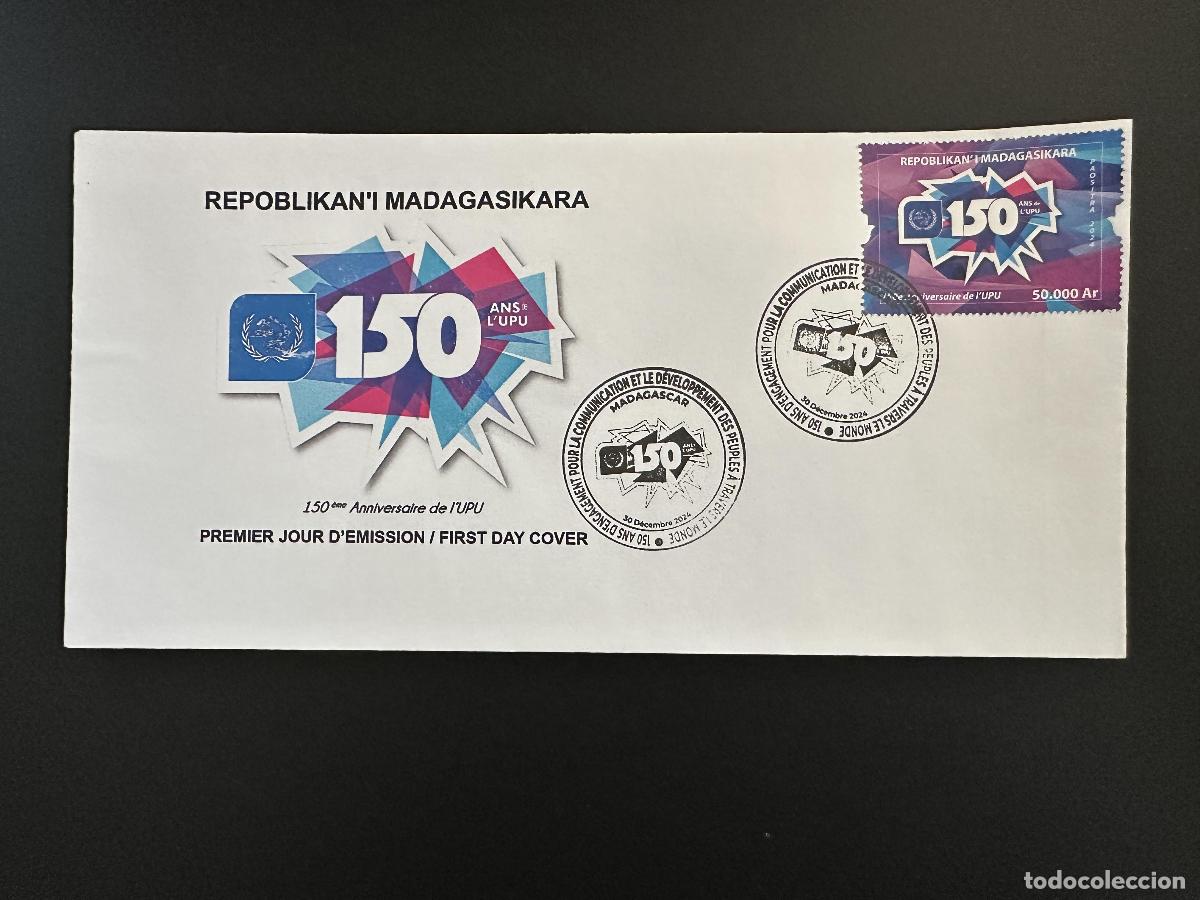 Sellos: Madagascar 2025 Mi.? La FDC cumple 150 a&ntilde;os de Uni&oacute;n Postal Universal UPU