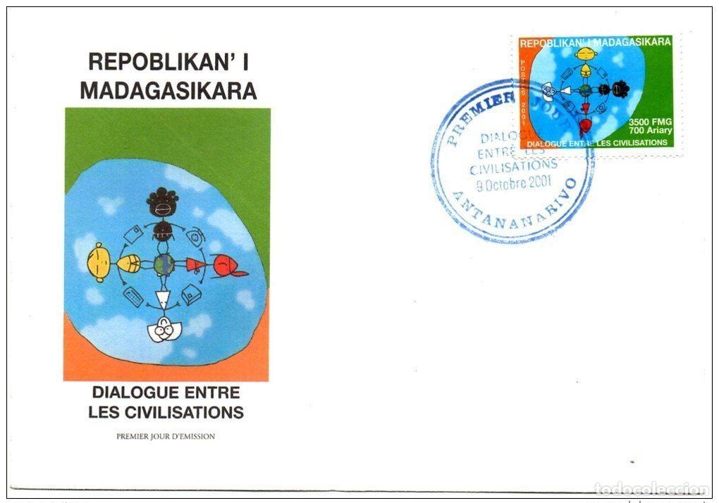 Sellos: Madagascar 2001: tema conjunto del FDC: Di&aacute;logo entre las civilizaciones y