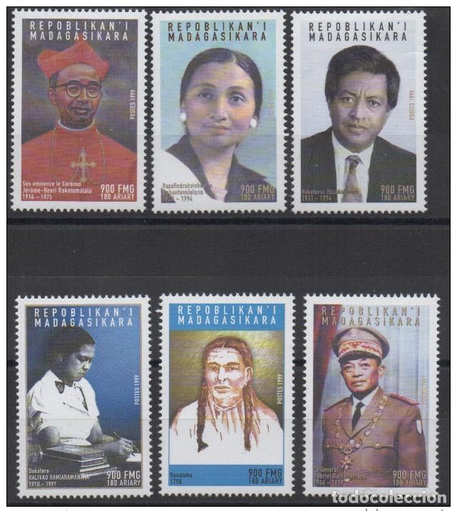 Sellos: Madagascar 1999 Personalidades T. 1791FA - 1791FF Mi. 2402-2407 ** RARO MNH