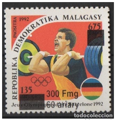 Sellos: Madagascar 1998/1999 Juegos Ol&iacute;mpicos de Barcelona sobrecargados