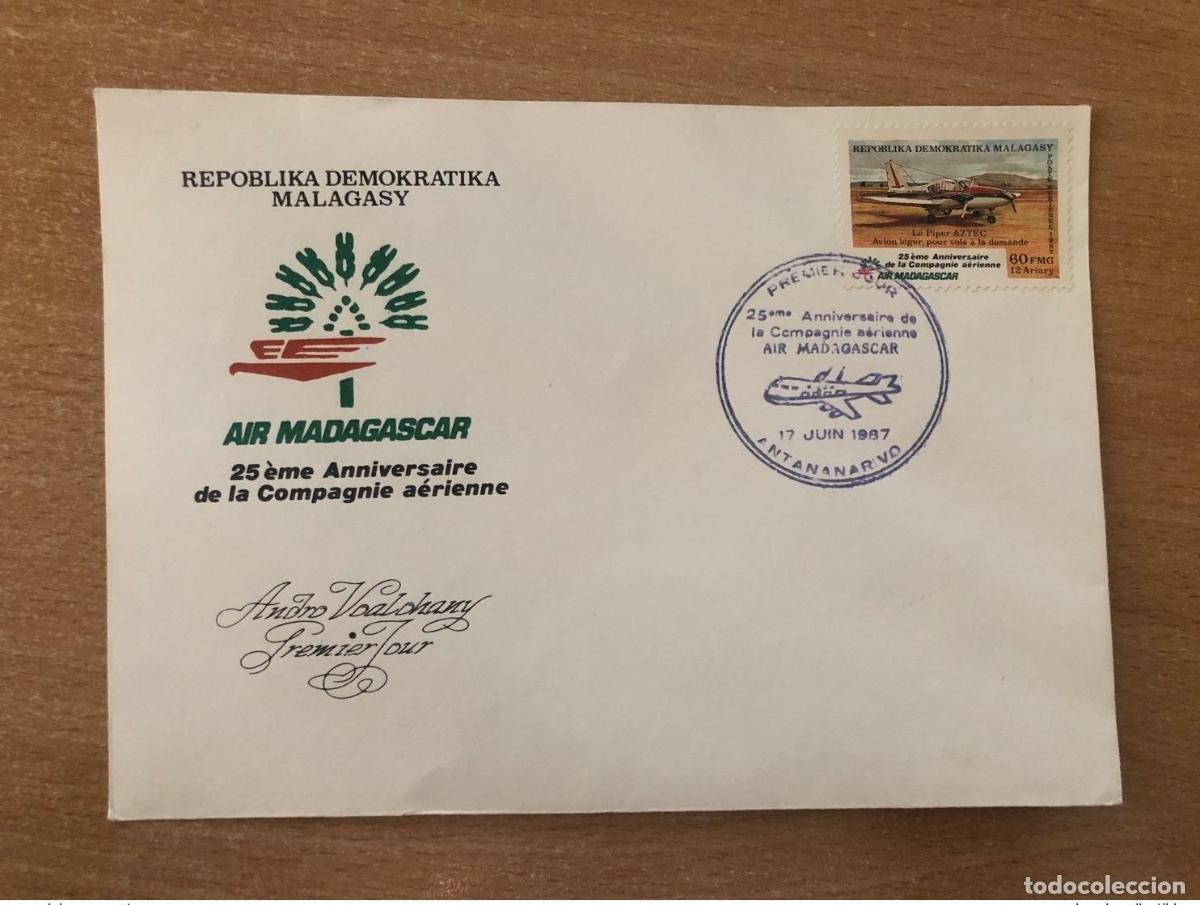 Sellos: Madagascar 1987 FDC 1st day Air Avion Airplane Flugzeug