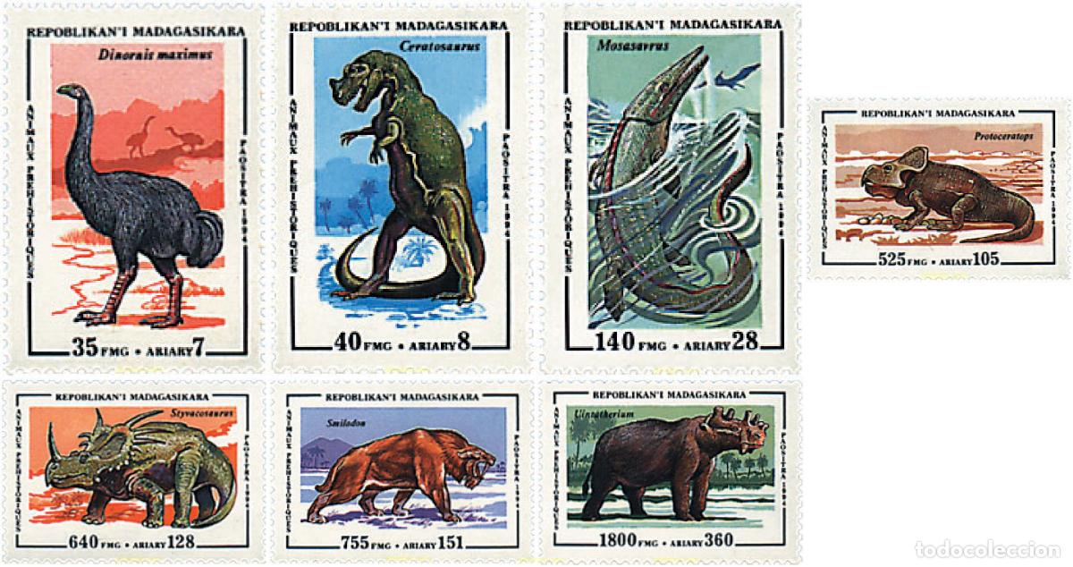 Sellos: 69624 MNH MADAGASCAR 1994 FAUNA PREHISTORICA