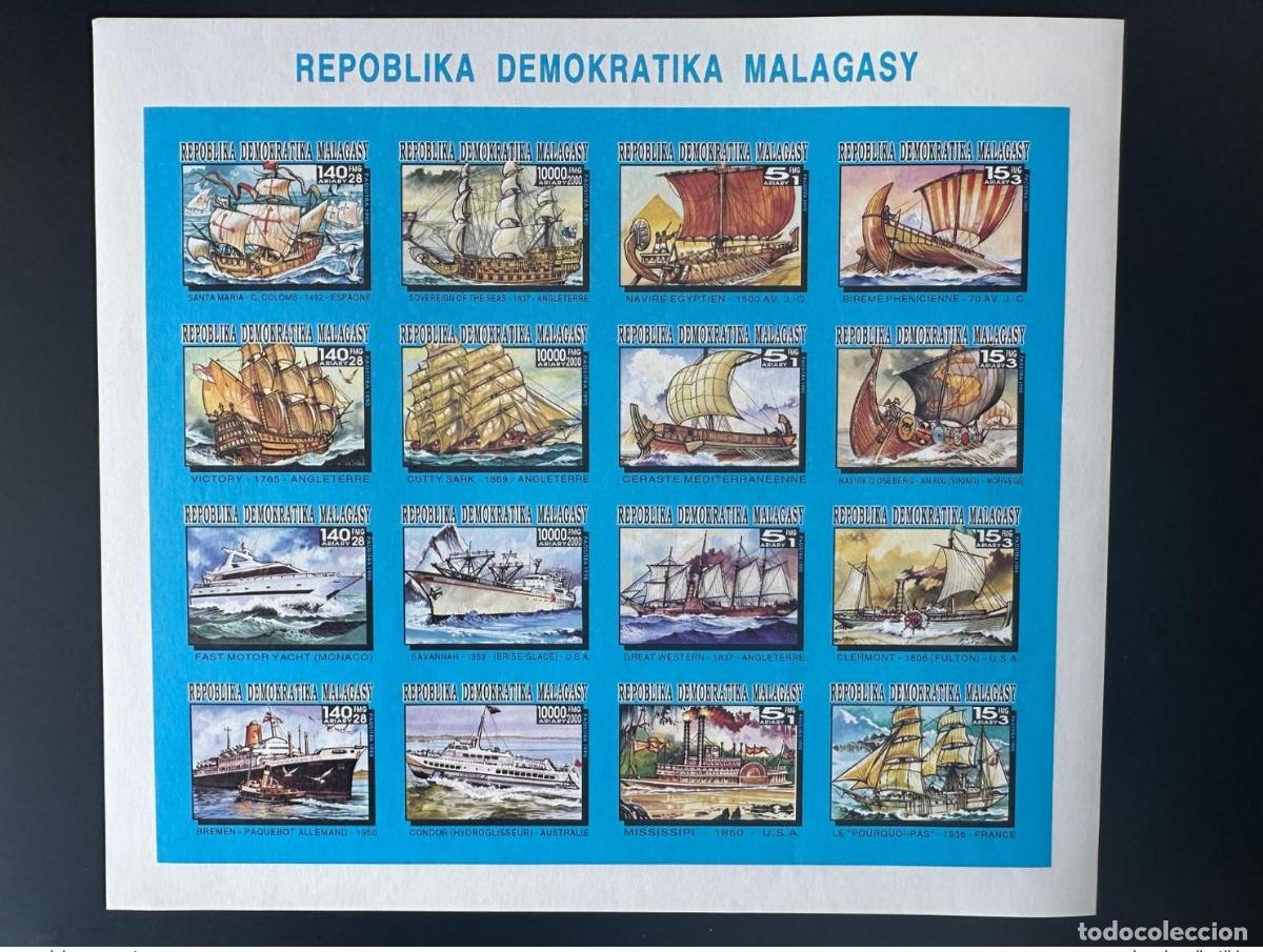 Sellos: Madagascar 1990/1993 Mi. 1462 - 1477 IMPERF ND Leaflet Klb Ships Ship