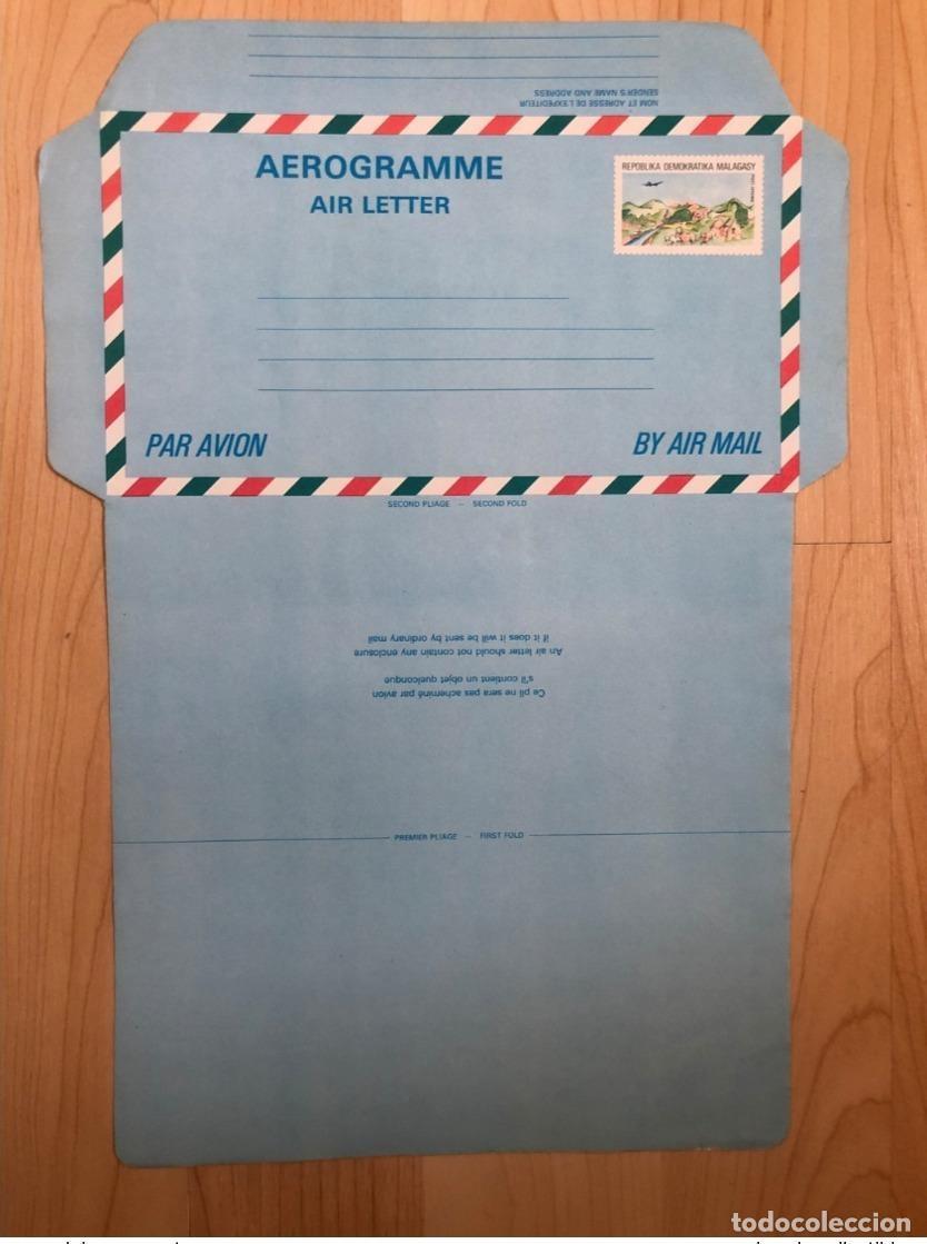 Sellos: Aerograma completo AER 1 de Madagascar carta correo avi&oacute;n