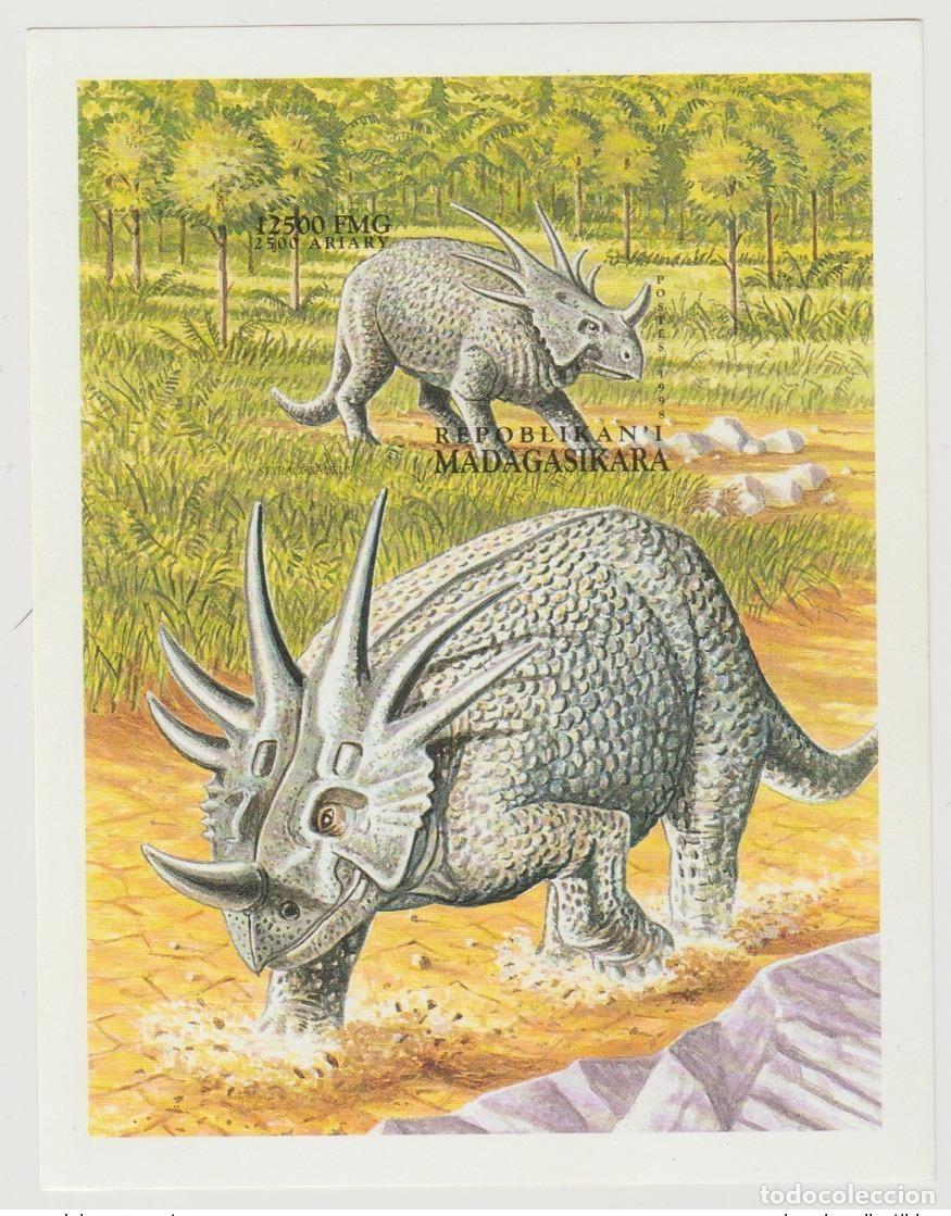 Sellos: Madagascar 1998 /1999 Mi. Bl. 305 Dinosaurios Dinosaurio IMPERF ND