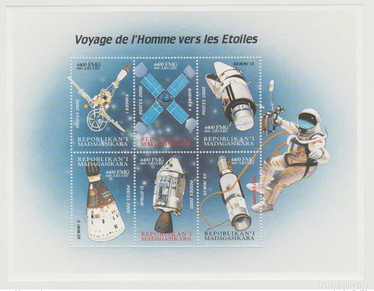 Sellos: Madagascar 2000 Mi. 2485 - 2490 El viaje del hombre a las estrellas espacio y