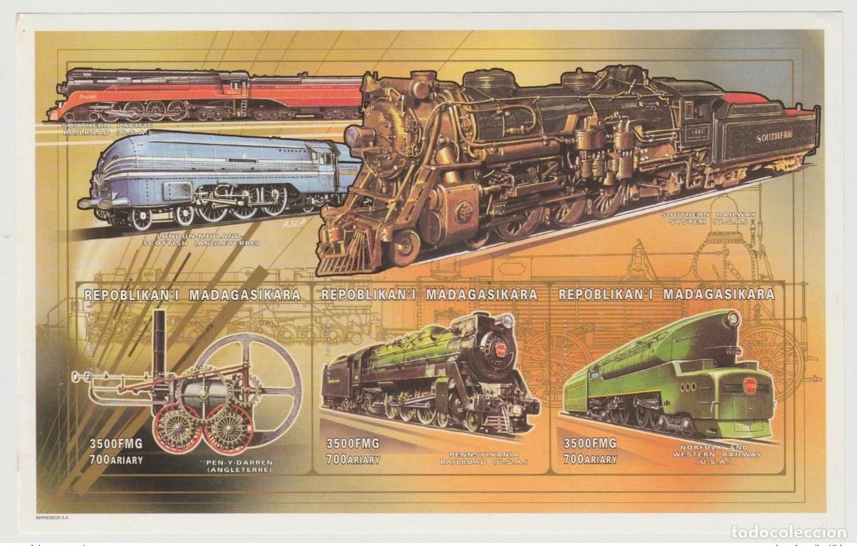 Sellos: Madagascar 1999 Mi. 2376 - 2378 Locomotoras Dampflokomotive IMPERF ND