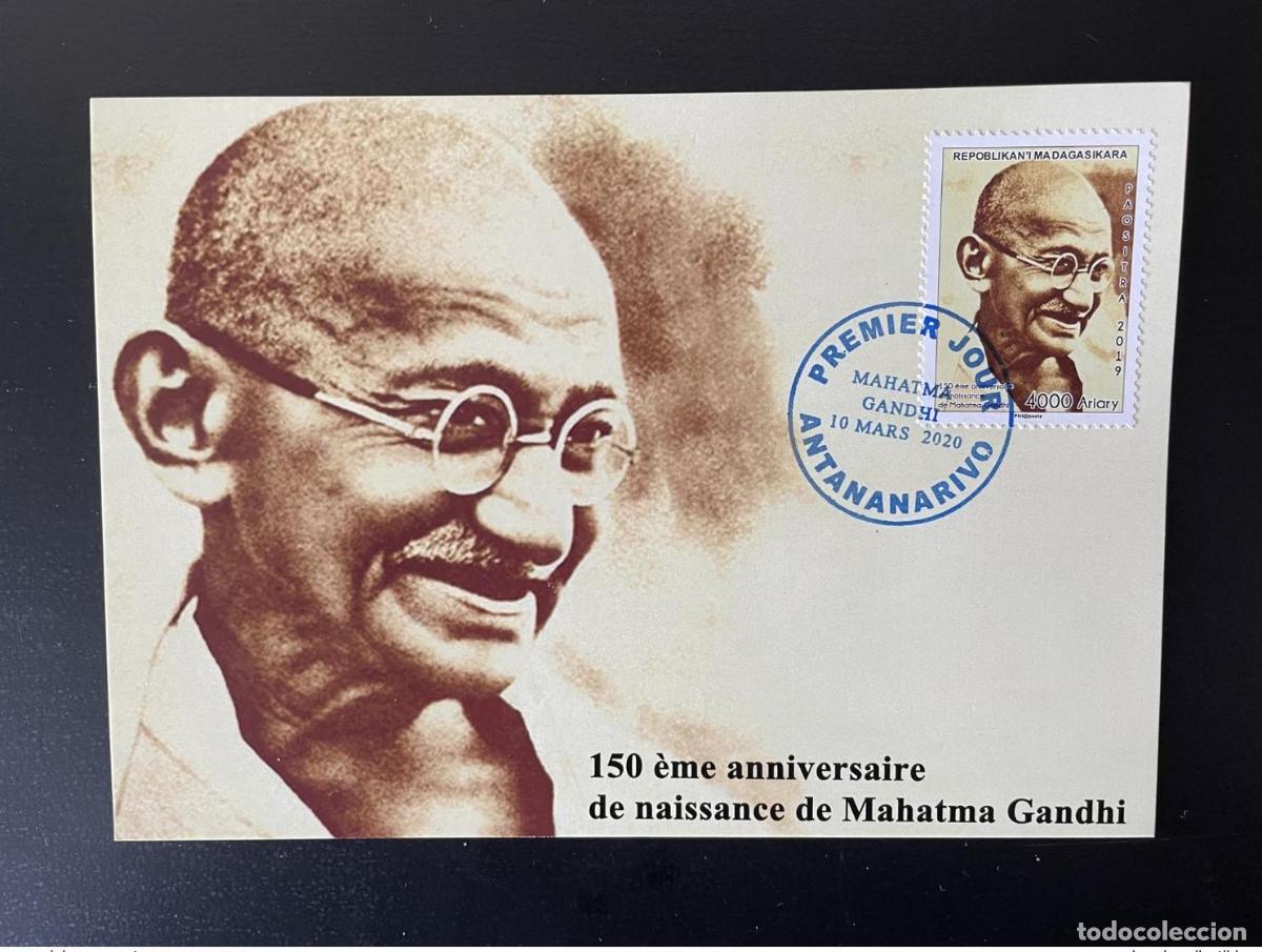 Stamps: Mapa Mi. 2717 de Madagascar 2019/2020 Primer d&iacute;a del 150 aniversario Mahatma Gandhi