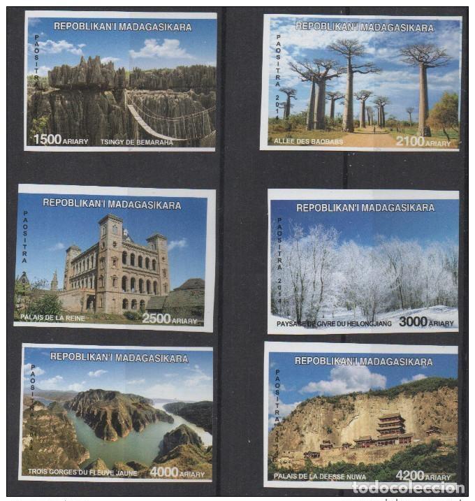 Sellos: Madagascar 2014 Mi. 2665/2670 IMPERF ND Ranavalona Heilongjiang Tres Gargantas **