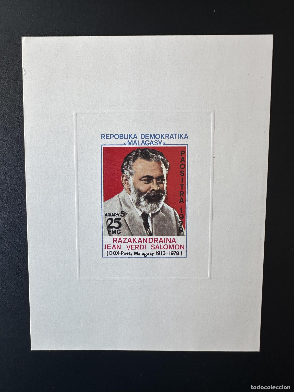 Sellos: Madagascar 1979 Mi. 851 Luxury Proof Razakandraina Jean Verdi Salomon poeta