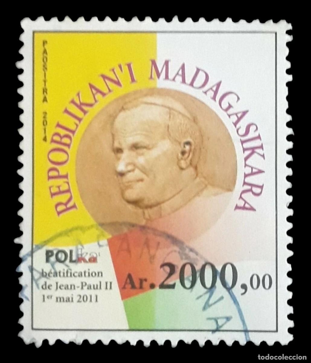 Sellos: MADAGASCAR 2015 Beatificaci&oacute;n del Papa Juan Pablo II. USADO.