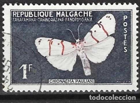 Sellos: Madagascar 1960 - Mi 448 - YT 344 - Mariposa - MNH**
