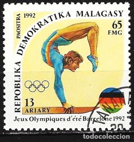 Sellos: Madagascar 1992 - Mi 1374 - YT 1061 - Juegos ol&iacute;mpicos en Barcerlona : Gimnasia