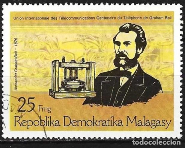 Sellos: Madagascar 1976 - Mi 794 - YT 585 - Alexandre Graham Bell