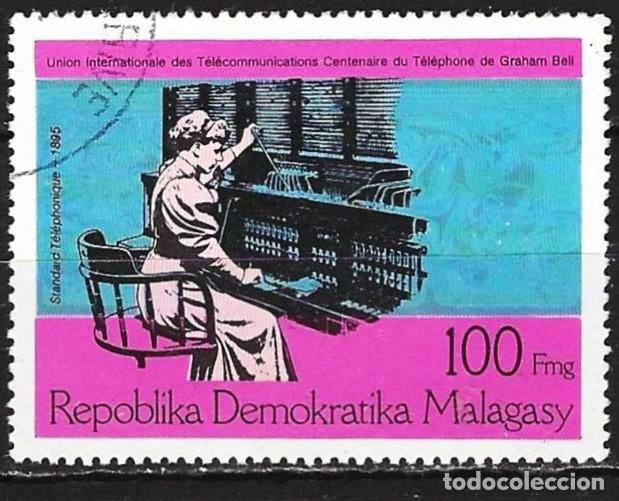Sellos: Madagascar 1976 - Mi 796 - YT 587 - La UIT : Central telef&oacute;nica en 1895