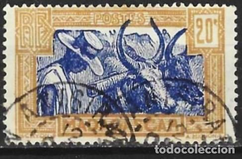 Sellos: Madagascar 1930 - Mi 186 - YT 167 - Yunta de ceb&uacute;es